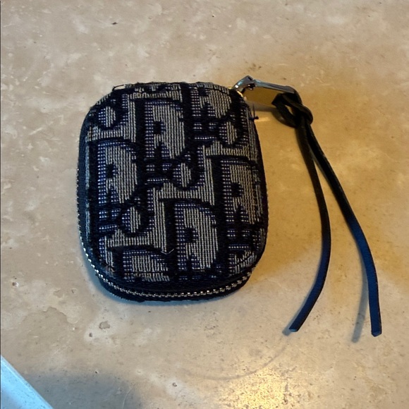Dior Handbags - Christian Dior Paris Small Air Pod Case Jewelry Travel Navy Blue Logo